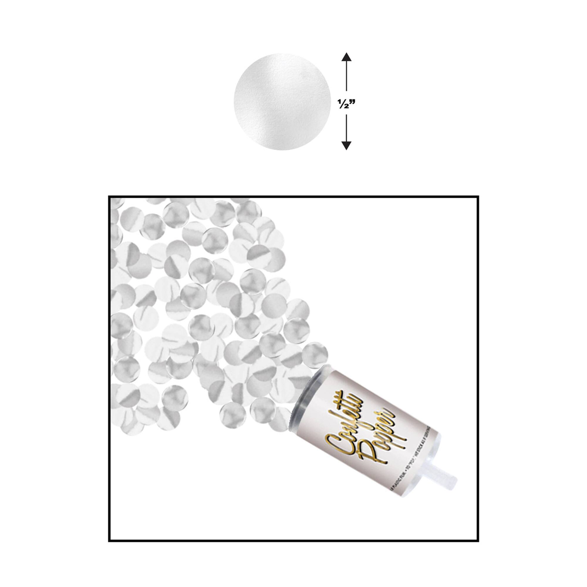 Beistle 1/2" Silver Push Up Confetti Poppers, 4ct.